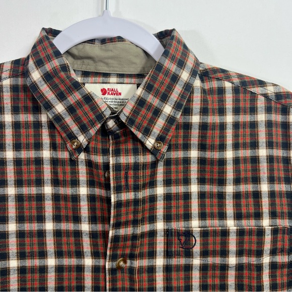 Fjallraven Stig Flannel Shirt Long Sleeve Button Up Men’s Medium Slim Fit Plaid - Picture 3 of 10